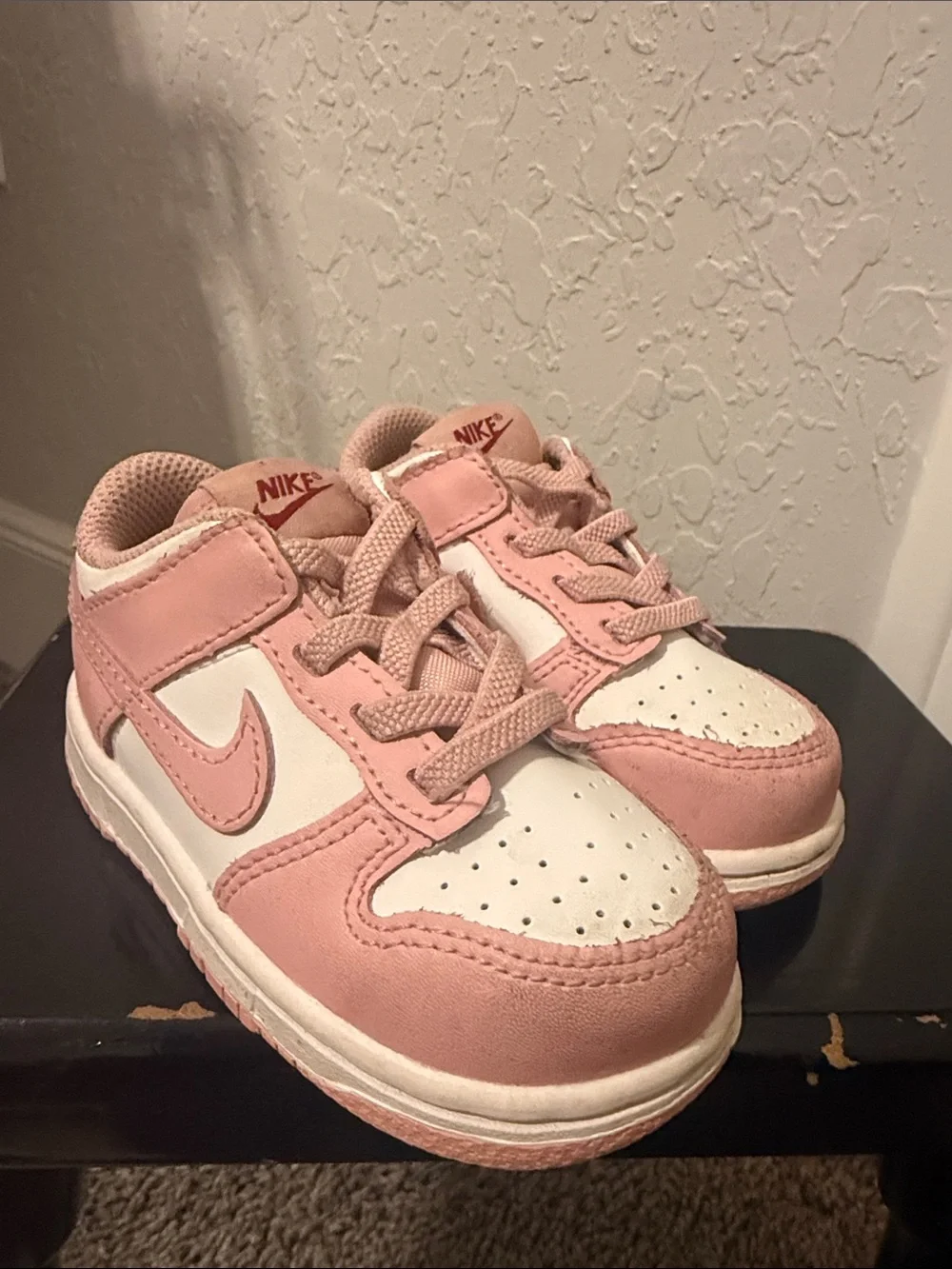 Nike Kids' Pink and White Low-Top Sneakers